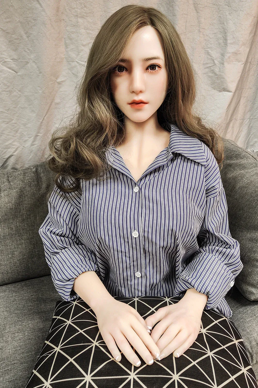 RIDMII Qiang 5ft34/ 163cm Unique Design Asian Silicone Head TPE Body Smart Asian Talking Sex Doll